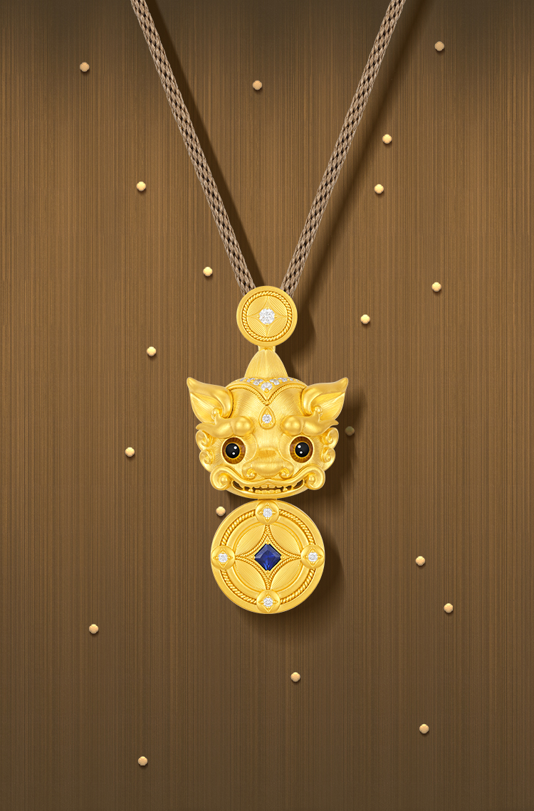 君佩貔貅&middot;中号蓝宝石吊坠